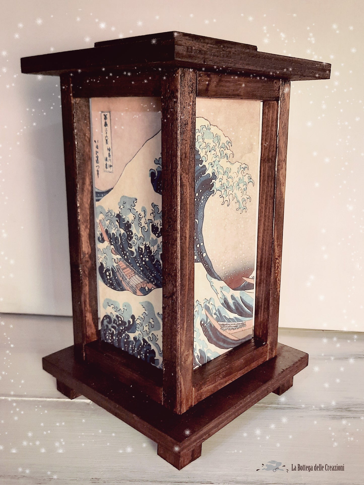 Lampade in Legno  "Onda di Kanagawa"