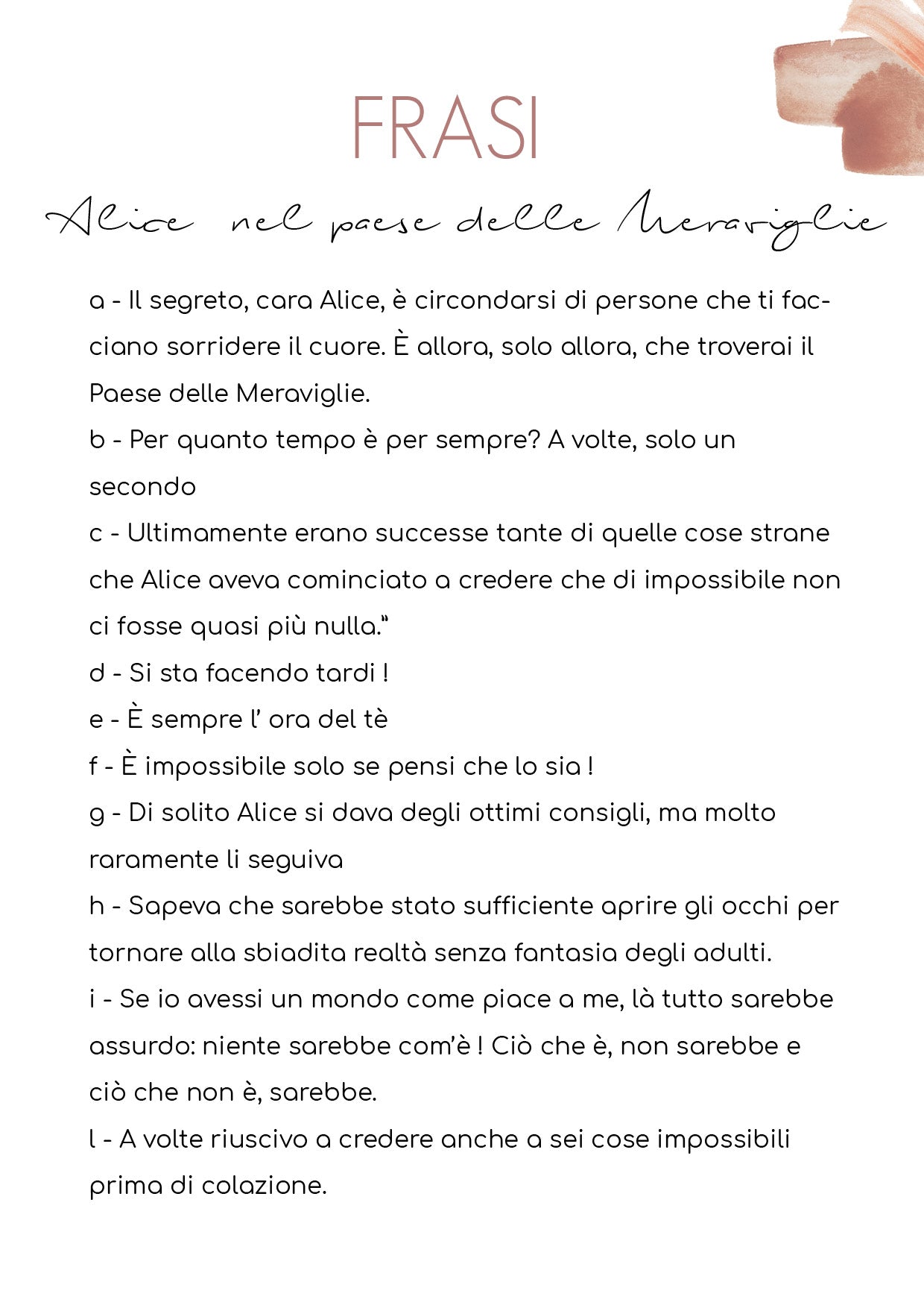 Quadretti CORNICETTE Alice nel Paese delle Meraviglie