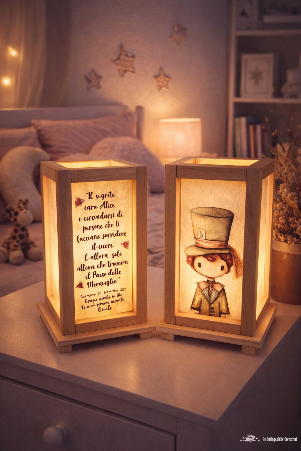 Lampade in Legno Alice nel Paese delle Meraviglie 2