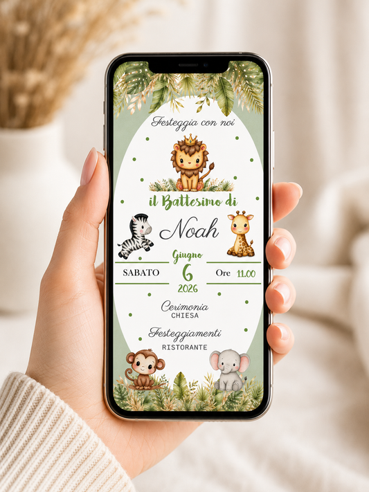 Invito Digitale Animaletti della Savana